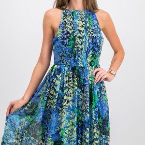 NWT Nicole Miller Studio Floral Pleated Dress